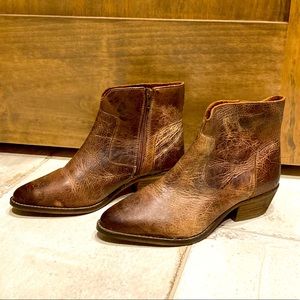 DIBATrue Brown Leather Booties Size 8.5